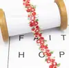 Em estoque Renda bordada com código de barras de 2 cm poliéster seda floral solúvel em água colorida acessórios de cabelo materiais decorativos DIY para artesanato