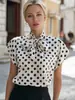 Loja Independente Amazon Europeia e Americana: Nova Camisa Feminina Elegante Versátil com Gola Laço para o Trabalho