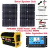 Kit Combinado de Energía Solar con Inversores de Múltiples Especificaciones Convirtiendo 12V a 220V/110V + Panel Solar de 36W + 30A