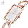 SHENG Shengke k0021 Relógio Feminino de Moda com Fivela de Joia e Mostrador com Diamantes com Relógio de Quartzo à Prova d'Água