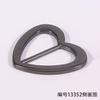 Hebilla japonesa con forma de corazón de 20 mm de diámetro interior con colgante de diamante chapado para equipaje zapato flor de zapato hebilla de pasador accesorios de ropa negro antiguo