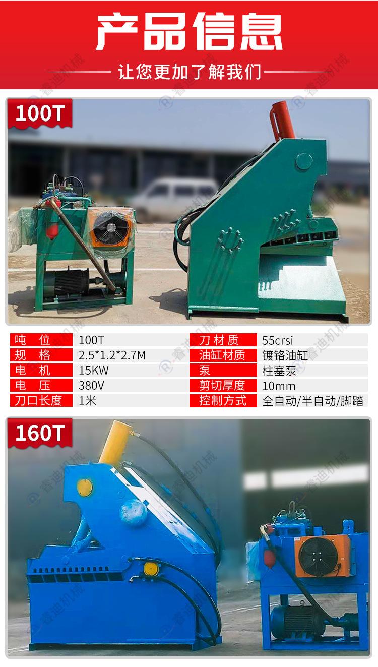 脚踏金属鳄鱼剪切机160吨废铁虎头剪切机 自动送料废钢液压剪铁机_05.jpg