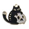 Transfronteiriço Halloween Gato Preto Crânio Gota de Óleo Liga Acessórios de Jóias DIY Brincos Colar Chaveiro Pingente Pingente