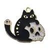 Halloween Transfronteiriço Gato Preto Caveira Esmalte Liga Liga Acessórios de Joias Brincos DIY Colar Chaveiro Pingente Charme