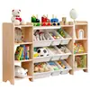 Estantería de juguete de madera maciza transfronteriza Estantería de almacenamiento de juguetes para jardín de infancia Montessori Estantería de libros para niños multicapa Organizador de juguetes