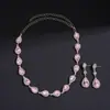 Conjunto de Dos Piezas de Cadena para Clavícula con Forma de Lágrima Incrustada de Diamantes, Estilo de Corte Europeo y Americano, Exquisito Lujo Ligero, Collar de Nicho de Alta Gama para Mujer