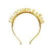 Feliz Aniversário Espanhol Plástico Banhado a Ouro Felizcumpleanos Faixa de Cabeça Faixa de Cabeça Amazon Acessórios de Cabelo
