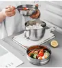 Taza de acero inoxidable 304 para comida rápida con compartimento caja de comida rápida dormitorio de estudiante taza para fideos instantáneos tazón para fideos instantáneos filtro taza con filtro de aceite