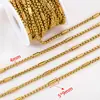 Cadena Fresca y Atrevida Forma de Columna Acero Inoxidable Color Dorado 18K Retención de Color Material para Pulsera DIY Collar Cadena de Bolsa de Joyería