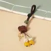 Chaveiro de Carro Pingente Flor de Ameixeira Madeira de Pêssego Cordão Semi-Acabado Tecido à Mão Fivela Viva Acessórios Argola Aberta Pregos de Chifre