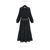 Estação Europa Vestido Longo com Estampa de Bolinhas para Mulheres Plus Size Vestido Bohemiano Plissado