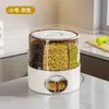 Bandeja rotativa de arroz de grau alimentício para uso doméstico, caixa de armazenamento de grãos, à prova de insetos, à prova de umidade, selada, tipo prensa, recipiente de armazenamento de arroz de grande capacidade