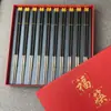 Palillos de Sándalo Morado Souvenir Estilo Chino Rojo Festivo Juego de Regalo de Palillos Listos para Grabar Venta al por Mayor