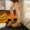 Sapatos Birkenstock Peludos para Mulheres 2025 Novo Outono e Inverno Forrados com Lã Espessados Birkenstock de Algodão Sapatos Femininos Botas de Neve Quentes