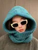 Conjunto de Gorro Balaclava e Cachecol para Mulheres, Gorro de Tricô Quente de Inverno para Proteger as Orelhas, Xale Cachecol Triângulo Estiloso para Mulheres