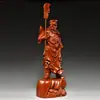 Adornos de Estatua de Guan Gong Tallada en Palo de Rosa Guan Yu Wu Caishen Decoración para el Hogar Sala de Estar Entrada Oficina Artesanías de Caoba