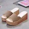 Zapatillas de verano 2019 para mujer, moda de estilo coreano, sandalias de plataforma con cuña y suela gruesa y tacón alto.