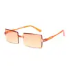 Gafas de sol cuadradas sin montura con borde cortado transfronterizas europeas y americanas, Gafas de sol personalizadas de una sola pieza de colores caramelo, Gafas de sol para protección solar al aire libre