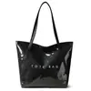 Bolsa Casual Retrô da Moda Feminina com Letras Nova de PVC para o Trabalho Grande Capacidade Elegante Simples Bolsa de Mão Bolsa Tote