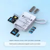 Adaptador PhoenixCanopy Tipo-C, lector múltiple en uno para tarjetas de memoria TF y SD, grabador OTG, memoria flash tipo caja de almacenamiento, USB-C para iPad Pro, Huawei, MacBook, lector de tarjetas USB Tipo-C, lector de tarjetas magnéticas multifuncional para teléfonos móviles.