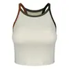 Primavera/Verão 2026 Roupa de Yoga Feminina Alta Elasticidade Respirável Amiga da Pele Roupa Íntima Esportiva Sutiã com Bojo Fixo Top Esportivo Color Block Costas Nadador