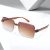 Alto nivel de sentido 2024 transfronterizo nuevo viaje personalizado sin montura gafas de sol para mujer tendencia anti-ultravioleta gafas de sol 8508