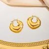 Pendientes de diseño exagerado con personalidad de moda transfronteriza de Europa y Estados Unidos, pendientes nuevos de acero inoxidable simples retro para mujer al por mayor