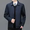 Chaqueta Abrigo Gruesa de Terciopelo Plus para Otoño e Invierno Estilo Nuevo para Hombres Solapa Hombres Jóvenes y de Mediana Edad Parte Superior Suave de Terciopelo Amigable con la Piel