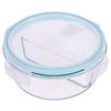 Tazón para Conservar Alimentos de Vidrio Borosilicato Alto Resistente al Calor Coreano de Gran Capacidad Lonchera Redonda Apto para Microondas Tazón para Ensalada de Frutas
