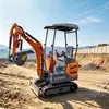 Exportado a Europa, miniexcavadora para trituración de ingeniería, excavadora para invernaderos agrícolas y huertos, excavadora con martillo hidráulico opcional