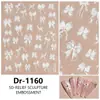 Novos Adesivos de Manicure Popular com Laço Embossado 5D Redanco Adesivos Estéreo para Unhas Dr-1167