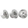 Acero Inoxidable 304 Tuerca de Brida Totalmente Metálica Hexagonal con Superficie de Brida Tuerca de Bloqueo Autocierre M4M5M6M8M10