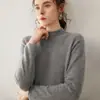 Suéter Básico de Punto Fino para Mujer, Color Sólido, Suave como la Cera, Cachemir, Cuello Medio Enrollado, de una Sola Pieza, Listo para Usar