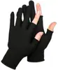 Guantes finos de dos dedos para lluvia, equitación, pesca, antideslizantes, para llevar, mano de obra, conducción, pantalla táctil, medio dedo, para hombre y mujer, primavera, otoño e invierno, protección solar