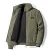 Ropa de Primavera Otoño Invierno Ropa Gruesa con Forro Polar Acolchada de Algodón Chaqueta de Pana para Hombre de Mediana Edad Holgada Casual de Trabajo con Múltiples Bolsillos para Hombre