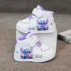 Novos Tênis Infantis para Meninas e Meninos, Coleção Primavera/Outono 2026, Tênis Brancos de Couro Tendência com Desenhos, Cano Médio
