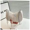 Bolso de Hombro tipo Cadena Texturizado para el Día a Día con Lentejuelas, Gran Capacidad, Cremallera, Nuevo Modelo 2026 para Mujer, Sencillo y Moderno