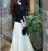 Fantasia de Primavera Branqueamento e Tingimento Plissado Feito à Mão Elegante Inteligente Saia Plissada para Mulheres