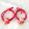 Cuerda de grifo roja estilo chino nuevo tocado diadema para el pelo de niños Año Nuevo cuerda de goma para el pelo de niña de dibujos animados accesorios para el pelo que no dañan