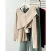 Otoño 2026 Tallas Grandes Nuevo Estilo Coreano Moda Cuello en V Asimétrico Tejido Superior Elegante para Mujeres Tallas Grandes 1184