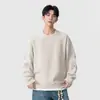 Moletom Pengyun Masculino Novo Primavera e Outono Gola Redonda para Homens, Estilo Americano Caimento Solto, Microtextura Moderna, Top Masculino Estilo Old Money