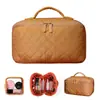 Nueva bolsa de maquillaje portátil transfronteriza, bolsa de almacenamiento de brochas de maquillaje de gran capacidad para llevar en la mano, neceser de viaje de alta gama