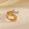 Anillo de Acero Titanio Forma de Gota de Agua Europeo y Americano Anillo de Diseño de Nicho para Mujer Joyería Anillos que no se decoloran Joyería de Acero Inoxidable Venta al por Mayor