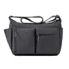 Bolsa Grande de Estilo Japonés para Hombres y Mujeres, Bolso Cruzado Casual, Bolso de Hombro Cruzado de Color Sólido, Bolso de Hombro Resistente al Agua con Múltiples Bolsillos