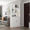 Gabinete de Entrada con Zapatero Integrado, Biombo de Sala de Estar Estilo Europeo, Moderno y Sencillo Gabinete para Vino y Gabinete de Almacenamiento para la Entrada del Hogar