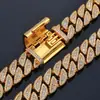 Europeu e Americano Transfronteiriço 20mm Prata 925 Mista Esquadro Moissanite Corrente Cubana Pulseira Masculina Luxo Acessível Joias de Alto Padrão