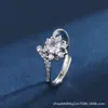 Amazon AliExpress suministran anillo geométrico creativo de alta calidad con incrustaciones de circonita para mujer Anillo abierto para dedo índice