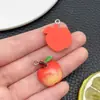 Accesorios para Colgante de Frutas Tridimensionales Simuladas de Resina DIY Plátano, Mangostán y Carambola Accesorios para Cadena de Teléfono DIY