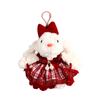 Llavero con colgante de coche de conejo de peluche dulce de dibujos animados, creativo, suave y lindo, para pareja, llavero escolar, venta al por mayor