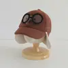 Óculos de Piloto para Crianças Proteção Auricular Chapéu de Pato Chapéu Quente de Pelúcia Outono e Inverno Meninos e Meninas Chapéus Fofos Promoção